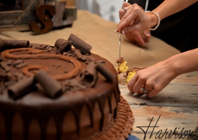Chocolate Groom's Cake at Rustic Mississippi Wedding